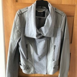 Blanc Noir Grey Multi-media Asymmetric Zip Jacket